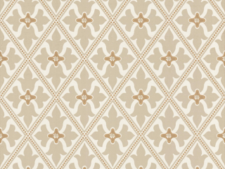 Beige patroon behang Bayham Abbey - Meteor van Little Greene