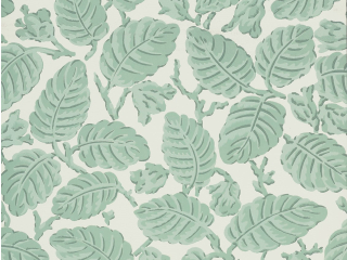 Beech Nut - Rubine behang met mintgroene bladeren van Little Greene