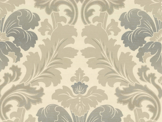 Patroonbehang Bonaparte - Pierre van Little Greene met beige en grijze kleuren