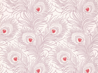 Roze behang met pauwveren van Little Greene Carlton House Terrace - Valentine