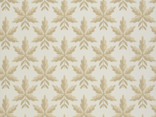 Clutterbuck - Hessian behang van Little Greene met licht bruine bladeren als patroon