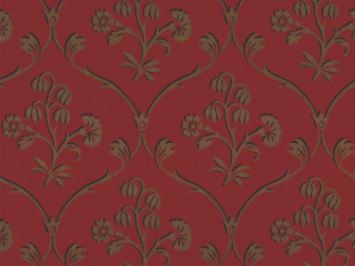 Donkerrood Little Greene behang Cranford - Cherry Gold