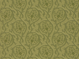 Hoja - Garden een diep groen behang van Little Greene met bladeren en sierlijke krullen