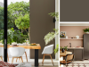 Little Greene - Attic II 144 op de keukenkastje in een ruimte met roze wanden en een beige vloer