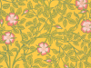 Geel behang met roze bloemen Briar Rose - Indian Yellow Little Greene