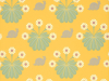Vrolijk geel behang met witte bloemen en bruine slakken van Little Greene Burges Snail - Lemon