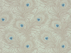 Carlton House Terrace - Copper behang met beige pauwveren en blauwe accenten