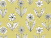 Groen/geel behang met getekende bloemen Florette - Acid Drop van Little Greene