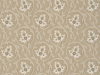 Taupe kleurig behang met een patroon van krullen en bloemen Hoja - Portland Stone