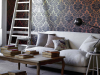 Bonaparte - Red Gold behang toegepast in de woonkamer