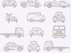 Little Greene behang met auto's Road Trip French Grey