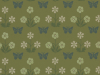 Groen vlinderbehang Burges Butterfly - Garden met donkerblauwe vlinder en groen/witte bloemen van Little Greene