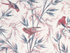Great Ormond Street - Carmine behang met siergrassen en vliegende roze vogels van Little Greene