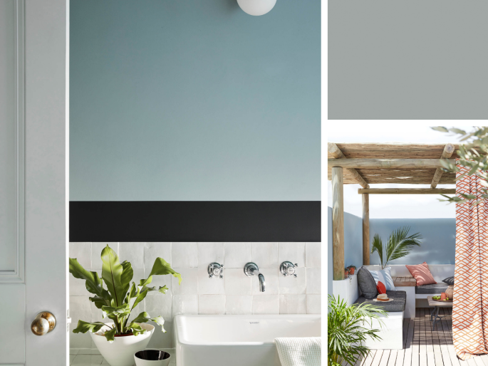 Little Greene - Bone China Blue 107 op de muur