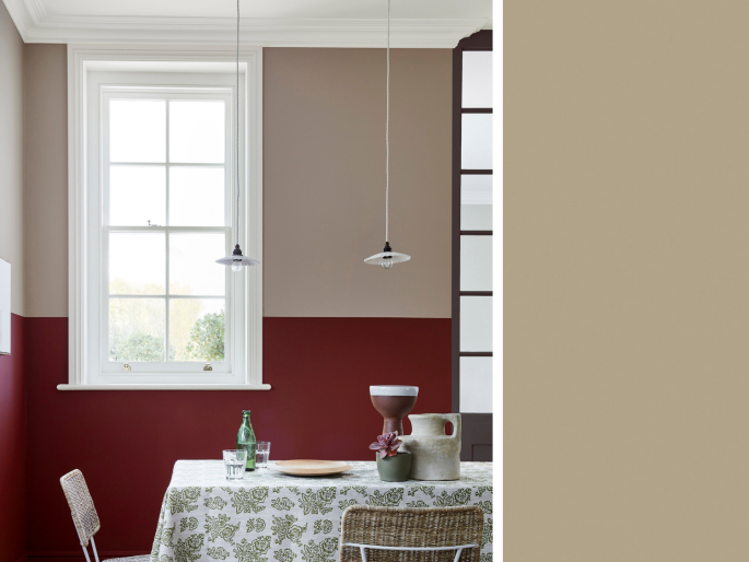 Little Greene - Rolling Fog Dark 160 in de eetkamer