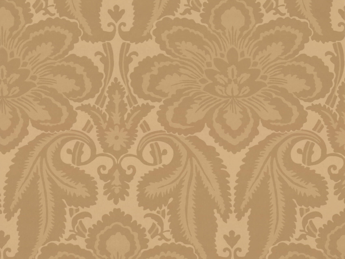 Albemarle Street - Gold behang Little Greene met klassiek patroon
