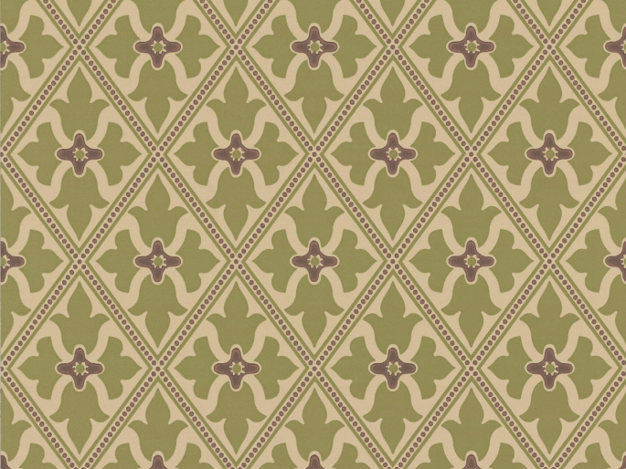 Bayham Abbey - Citrine behang van Little Greene met een klassiek patroon 