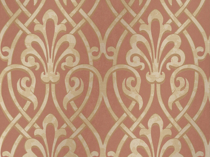 Klassiek behang in een moderne rood/oranje kleur Brook Street - Etruscan van Little Greene