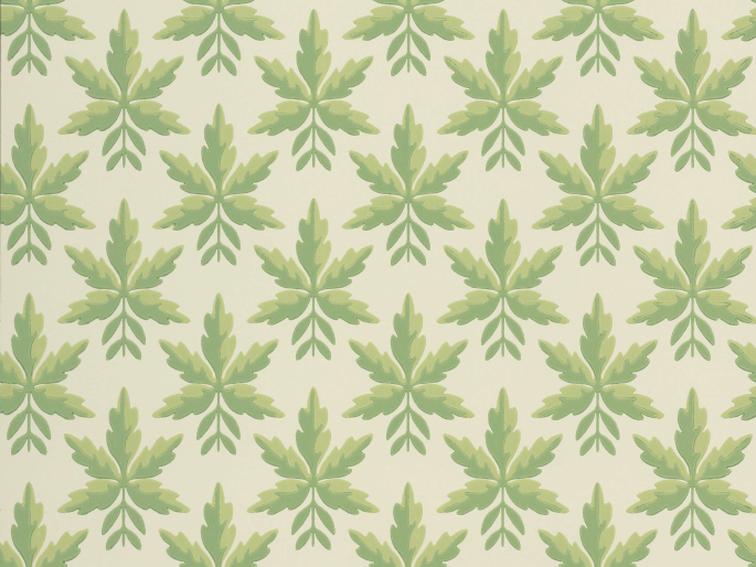 Clutterbuck - Lodge behang van Little Greene met een patroon van groene bladeren