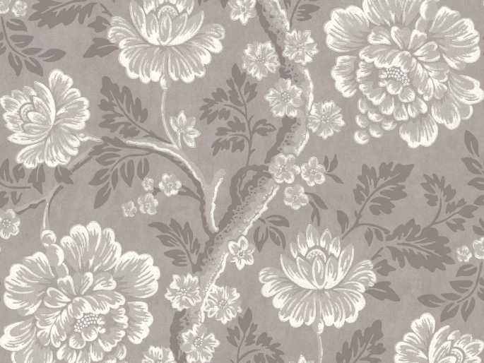 Monochrome bloemen behang Gustav - Throphy