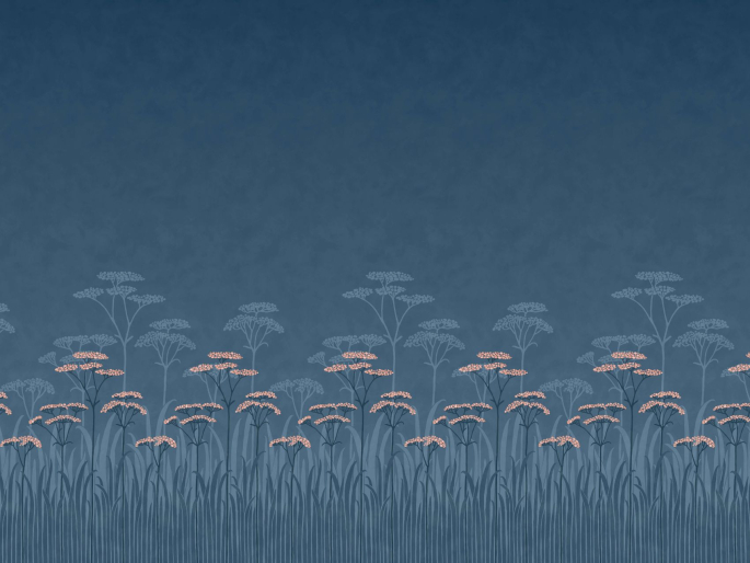 Achillea - Nighttide behang van Little Greene