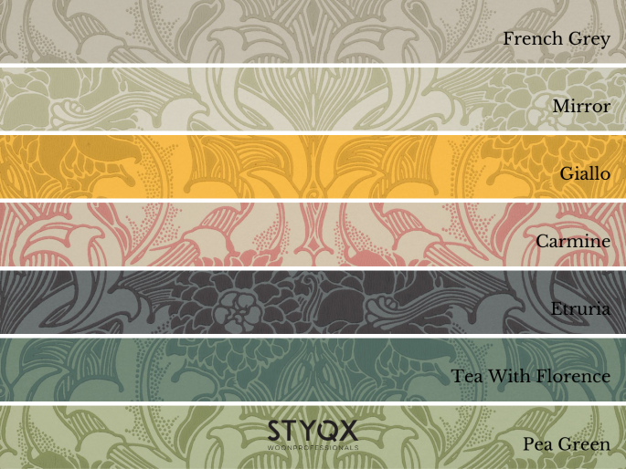 Little Greene Dahlia Scroll - Carmine