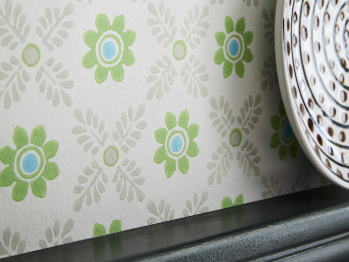 Little Greene Ditsy Block - Phthalo