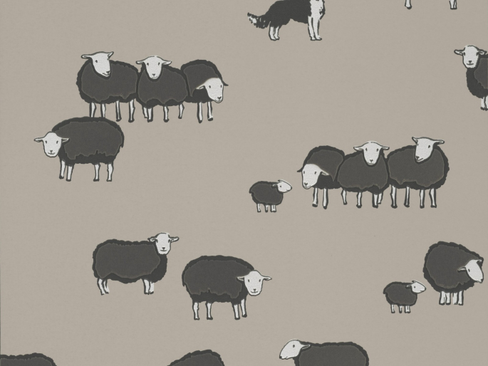 Little Greene behang Nip & Lassie Slaked Lime Dark