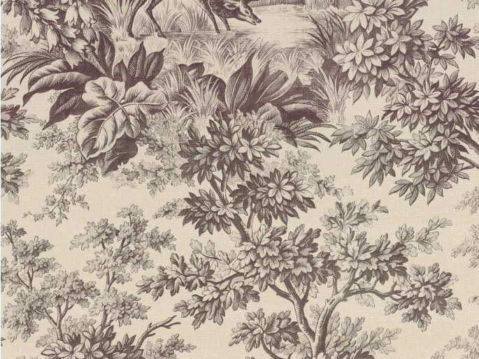 Little Greene Stag Toile - Chocolat
