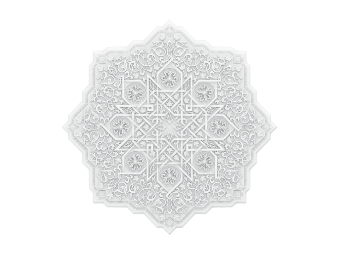 Extra groot ornament in Oosterse stijl voor op het plafond