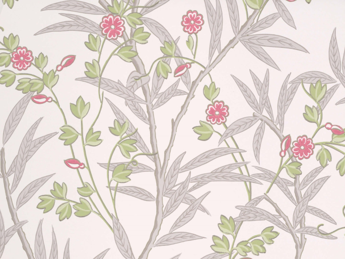 Vrolijk behang Bamboo Floral - Leather van Little Greene