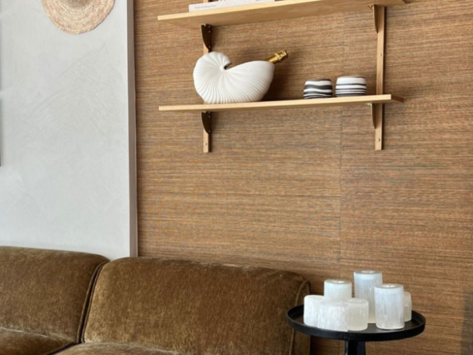 Catchii sisal behang Goudbruin - S014