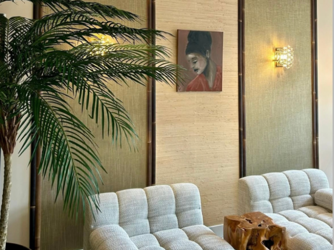 Catchii weave behang Goud Lichtgroen - W021