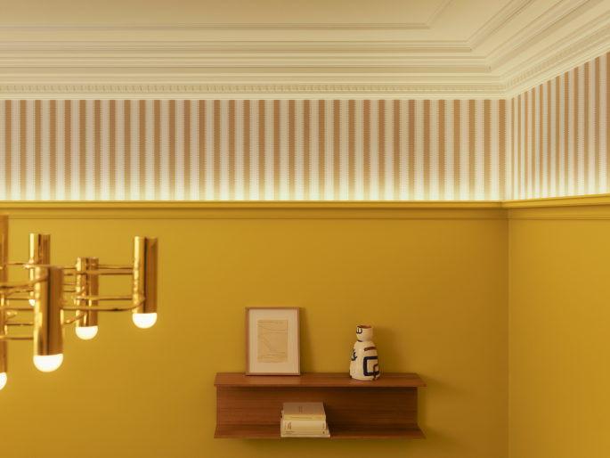 Orac verlichtingslijst C328 toegepast onder kroonlijst