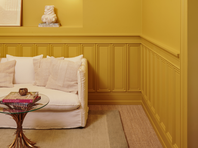 Wandpaneel W124 Burlington als lambrisering in de hoek