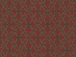 Donker rood patroonbehang Bayham Abbey - Spanish Gold Little Greene