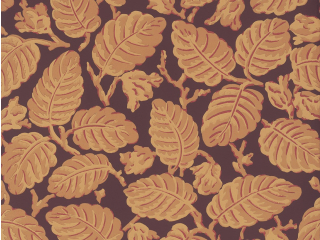 Oranje behang met bladeren van Little Greene Beech Nut - Córdoba