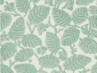 Beech Nut - Rubine behang met mintgroene bladeren van Little Greene
