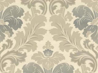 Patroonbehang Bonaparte - Pierre van Little Greene met beige en grijze kleuren