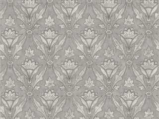Grijs behang met klassiek patroon Borough High Street - Trace van Little Greene