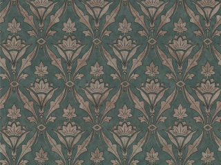 Little Greene Borough High Street - Weld behang met een blauw/groene achtergrond