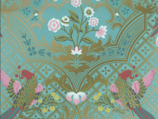 Brodsworth - Empress kleurrijk behang van Little Greene met roze en goude accentent