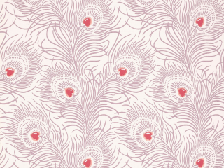 Roze behang met pauwveren van Little Greene Carlton House Terrace - Valentine