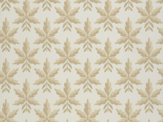 Clutterbuck - Hessian behang van Little Greene met licht bruine bladeren als patroon