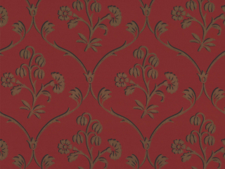 Donkerrood Little Greene behang Cranford - Cherry Gold