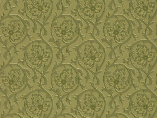 Hoja - Garden een diep groen behang van Little Greene met bladeren en sierlijke krullen