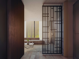 Roomdivider Higashi in Japandi stijl toegepast in woning