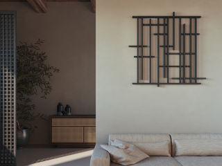 Kanda wall art - mat zwart eiken