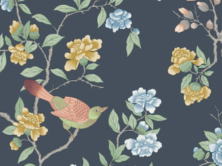 Aderyn - Hicks' Blue behang Little Greene