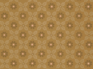 Jaren 70 behang Ditsy Block - Bombolone met diepe gele kleuren met roze accenten